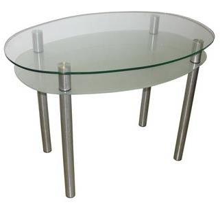 Стол обеденный Glassion СО-05 Ножки: серебро, Полки: бронзовое стекло 1100x750x700